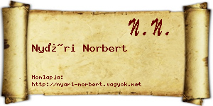 Nyári Norbert névjegykártya